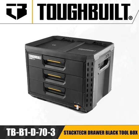 TOUGHBUILT STACKTECH Schublade Schwarz Werkzeugkasten und Organizer für Elektrowerkzeug Zubehör