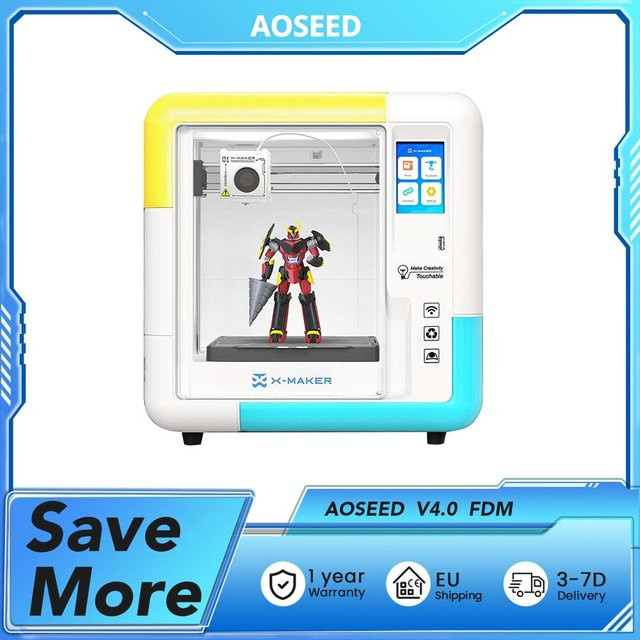 AOSEED X-MAKER AI + V4.0 FDM 3D-Drucker, Vollständig Geschlossen, WLAN, Bauvolumen: 15 x 15 x 15 cm - Bild 1