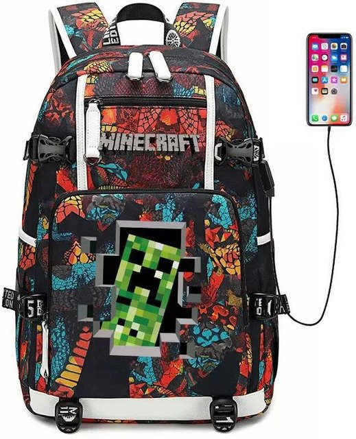 3-teiliges Schulrucksack-Set für Schüler aus Oxford-Stoff in Multicolour mit Schultasche und Federmäppchen - Bild 1