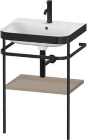 Duravit Möbelwaschtisch-Kombi Happy D.2 Plus in Weiß mit Metallkonsole, B: 57,5 cm, T: 49 cm - Bild 1