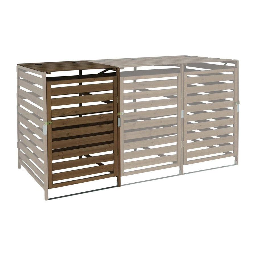MCW Mülltonnenbox Erweiterung XL H62 Mülltonnenverkleidung aus Massiv-Holz in Dunkelbraun, B/T/H: 114 x 67 x 97 cm - Bild 2