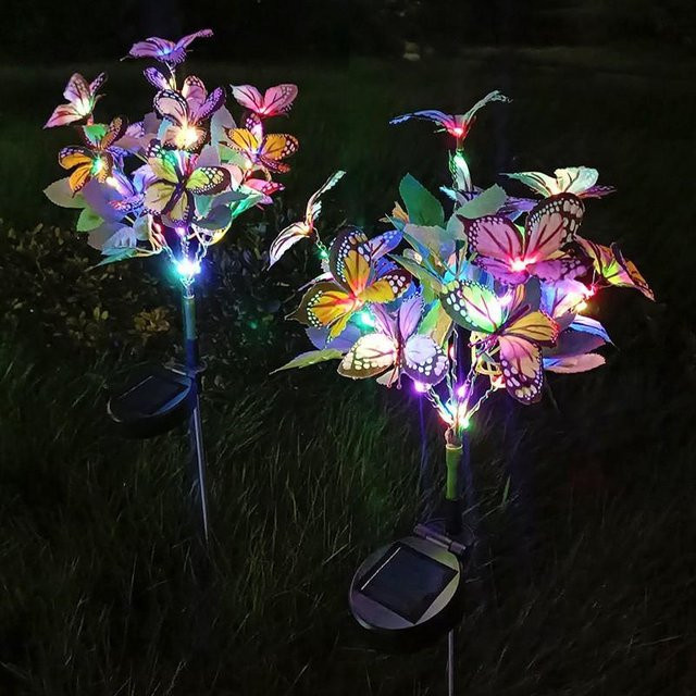 Liming Home Solar-Gartenleuchten für den Außenbereich, wasserdichte LED-Solarleuchten in Bunt (RGB) zur dekorativen Gestaltung von Garten und Hof - Bild 1