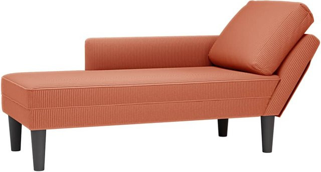 Yiwydaa L-Shape Chaiselongue in Rot-Orange mit Kissen und gestreifter Schnur-Polsterung - Bild 1