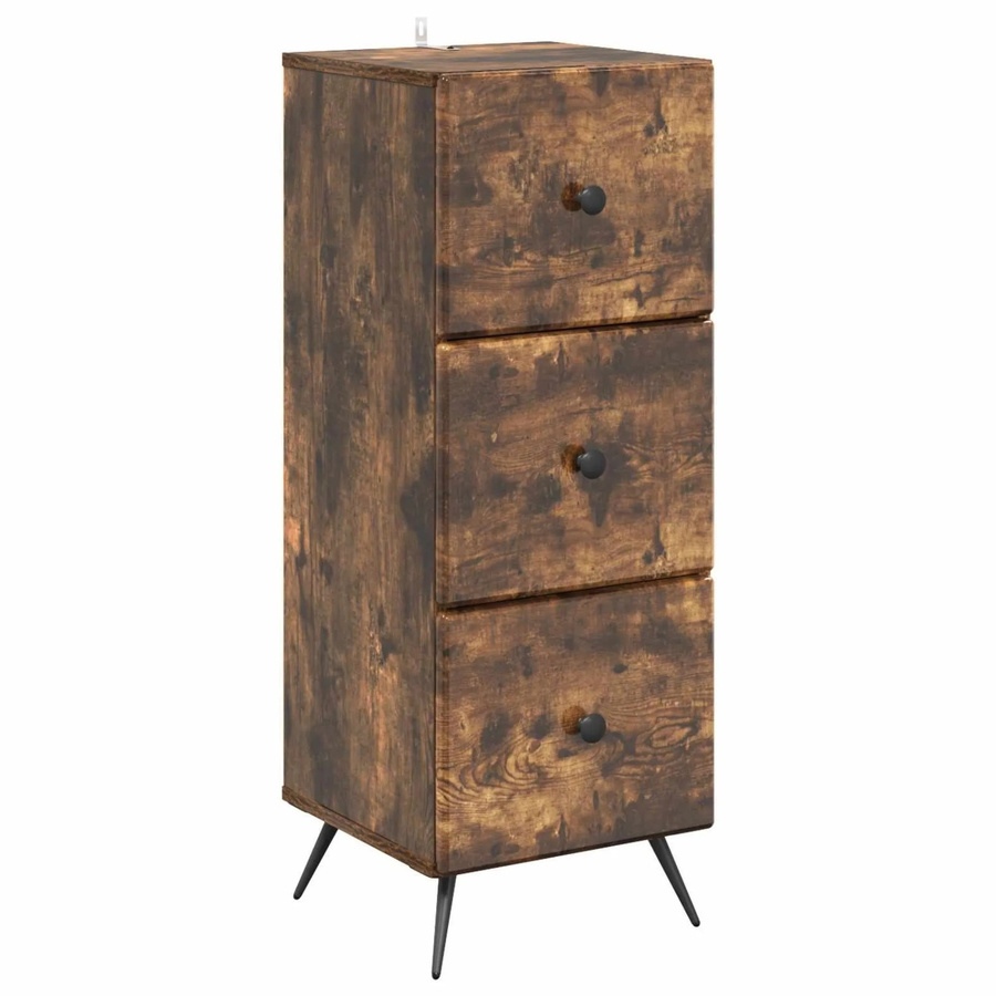 vidaXL Schubladenschrank Geräucherte Eiche Modern Braun B: 33 cm, T: 34,5 cm, H: 90 cm - Bild 2