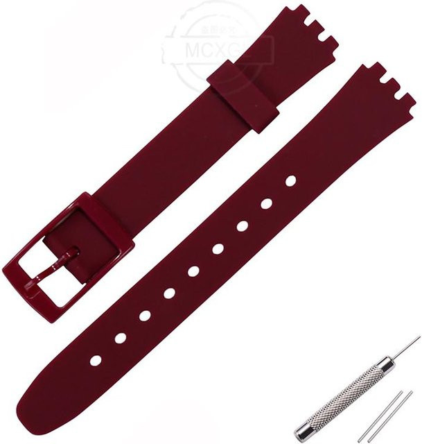 Uhrenarmband Silikon, 12mm, weinrot, Damen - Bild 1
