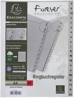 Exacompta Forever Register A-Z DIN A4 in Grau mit Universallochung aus Recycling-Kunststoff - Bild 1