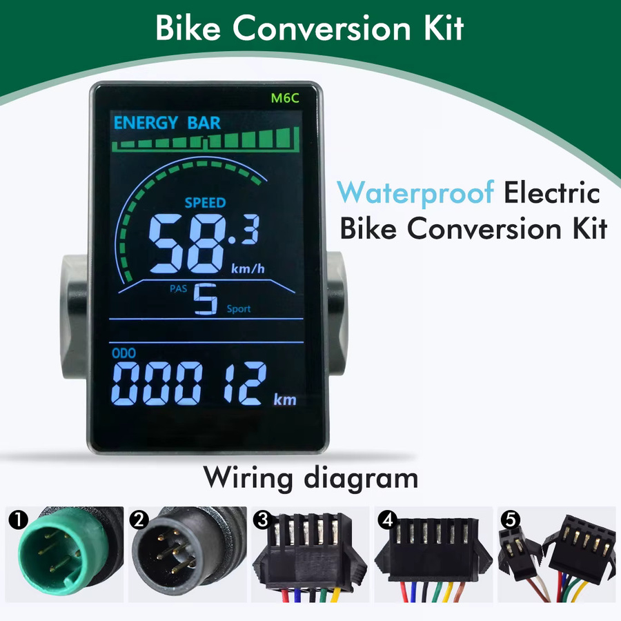 Mcezdy UART 2 M6C LCD Display für Elektrofahrräder und E-Roller, Wasserdicht, Farbe Schwarz - Bild 3