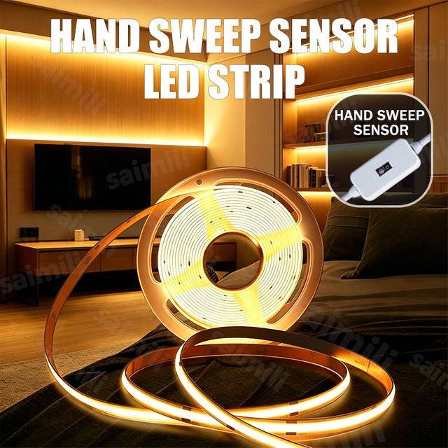 Shine-tale COB USB-LED-Streifen in Weiß, 5 V, wasserdichtes flexibles Lampenband mit 320 LEDs/m für TV-Hintergrundbeleuchtung, Spiegel, Küche und Möbel - Bild 1