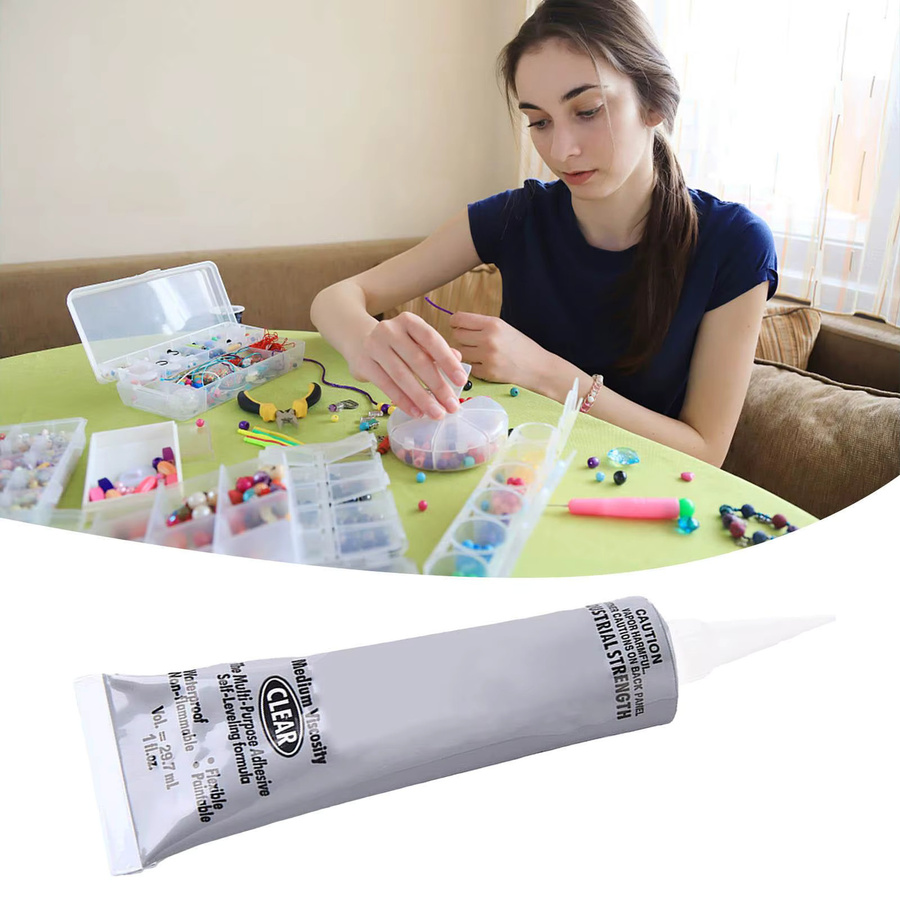 E6000 Flüssiger Bastelkleber Transparent Wasserfest und Geruchlos für DIY Handarbeit Schmuck und Strass - Bild 3