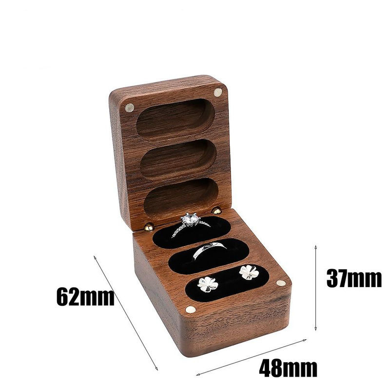 Mango Event Schmuckschatulle aus Holz in Schwarz mit drei Fächern für Ringe, Halsketten und Ohrstecker - Bild 5