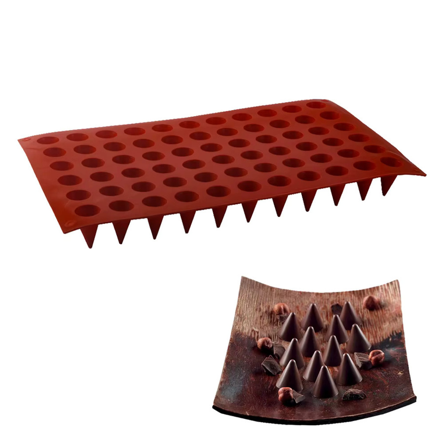 Meibum Silikon-Backform mit 66 runden Mulden in Rot für Mousse und Schokolade - Bild 4