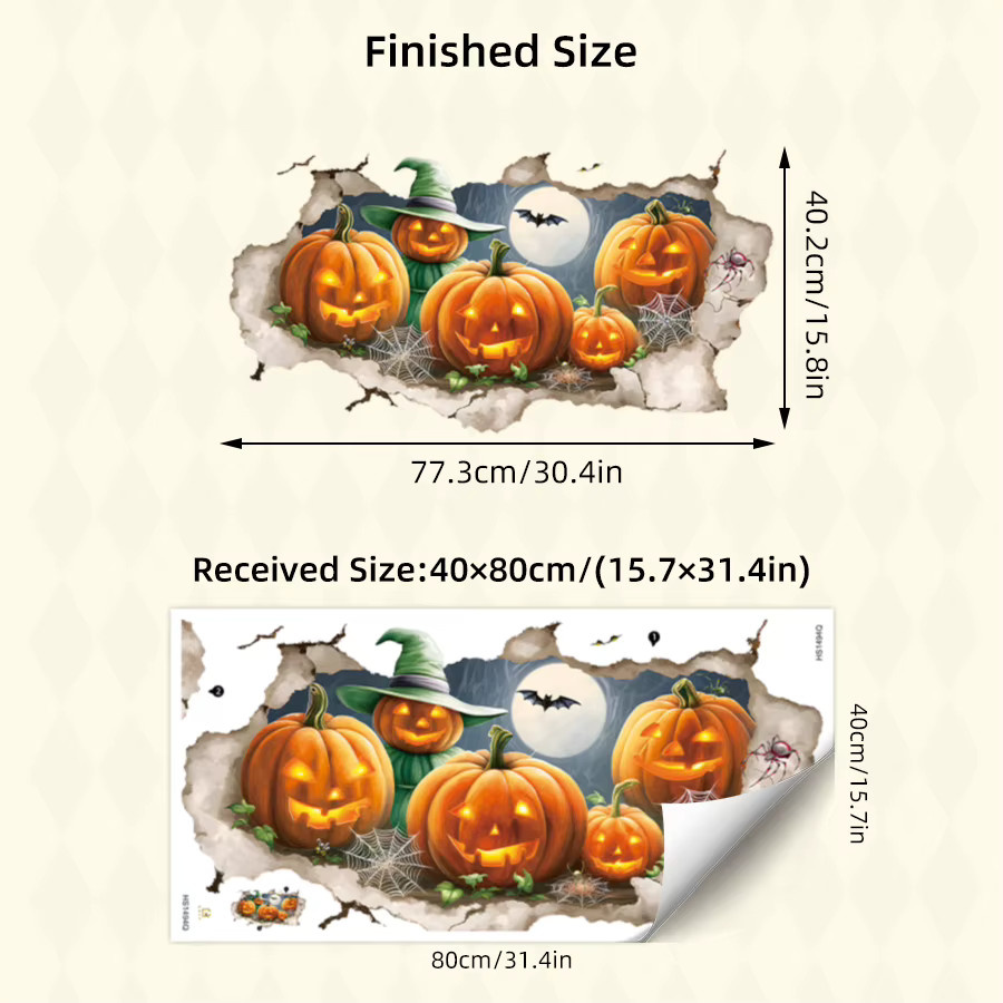 BRUP Halloween Wandaufkleber aus Vinyl in Multicolour für deine Heimdekoration - Bild 4