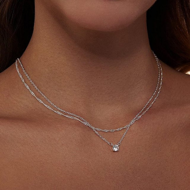 Lucky Star Jewelry Halskettenset, Gold, Zirkonia, Damen, minimalistisch - Bild 1