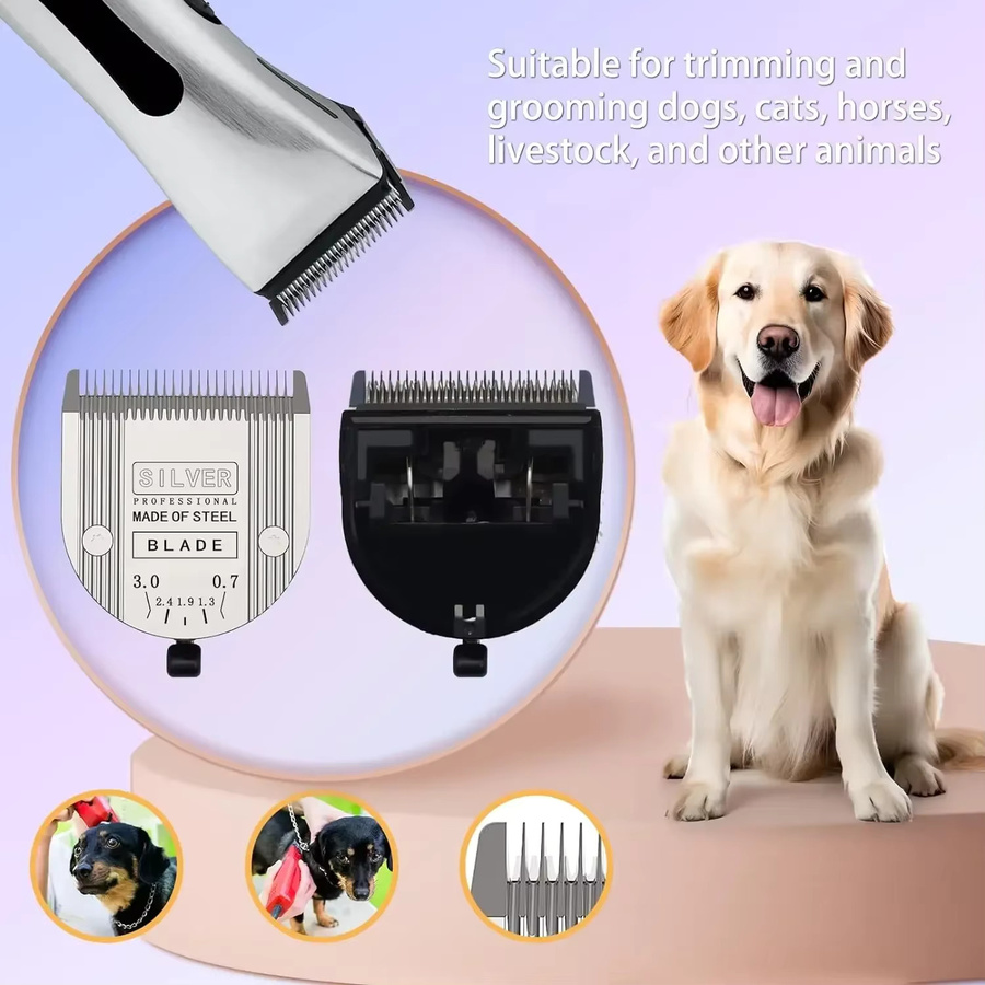 Edieu 5in1 Ersatzklingen-Set für Haustier- und Tierhaartrimmer, silber, passend für Wahl Clipper Arcos, Bravura, Chromado, Creativa, Figura und Motion - Bild 4