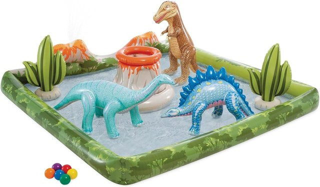 Intex Playcenter Jurassic Adventure Planschbecken Dinosaurier bunt B/T/H: 201 x 201 x 36 cm - Bild 1