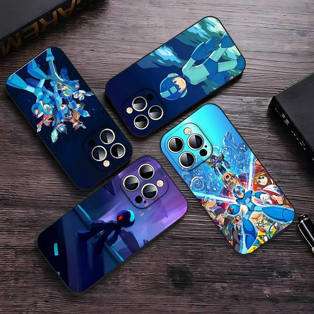 R-Rockman M-Megaman Handyhülle Schwarz für iPhone 17, 16, 15, 14, 13, 11 Pro Max, Plus, X, Xr, Xs Max und 13 Mini - Bild 1