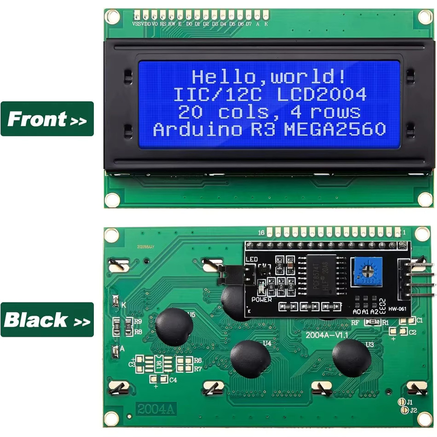 AOKIN LCD2004 LCD-Modul mit I2C-Schnittstelle, 20x4 Zeichen Anzeige in Blau-Grün für Arduino - Bild 2