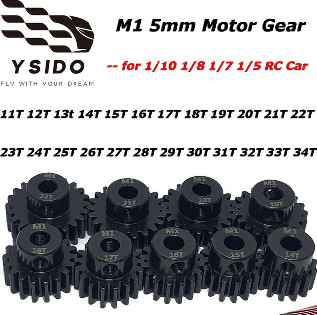 YSIDO Getriebe M1 5,0mm 11T-34T Stahl Metall Ritzel Motor Getriebe, 3-teiliges Set - Bild 1