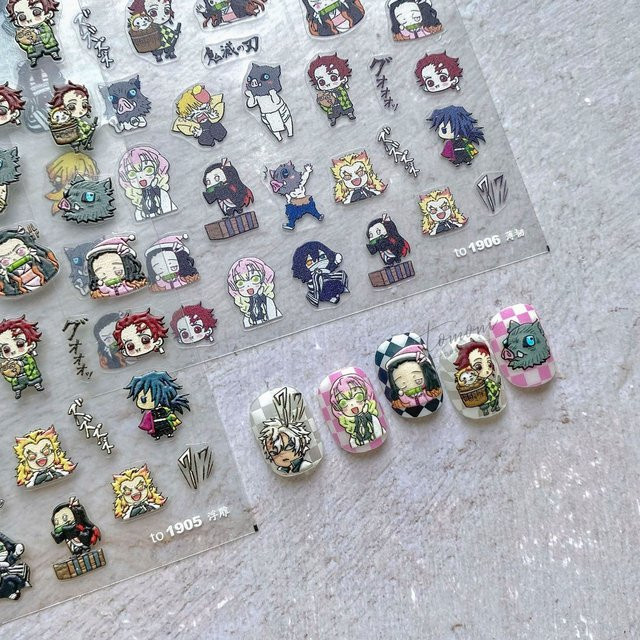 Bandai Demon Slayer Nagelaufkleber, Anime-Sticker, Glänzend - Bild 1