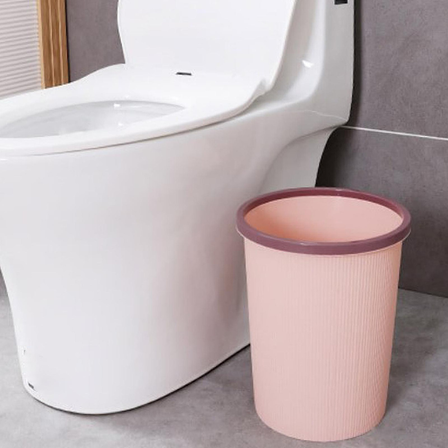 Moderner Mülleimer Exquisit aus Kunststoff in Pink für Badezimmer, Küche oder Wohnzimmer - Bild 4