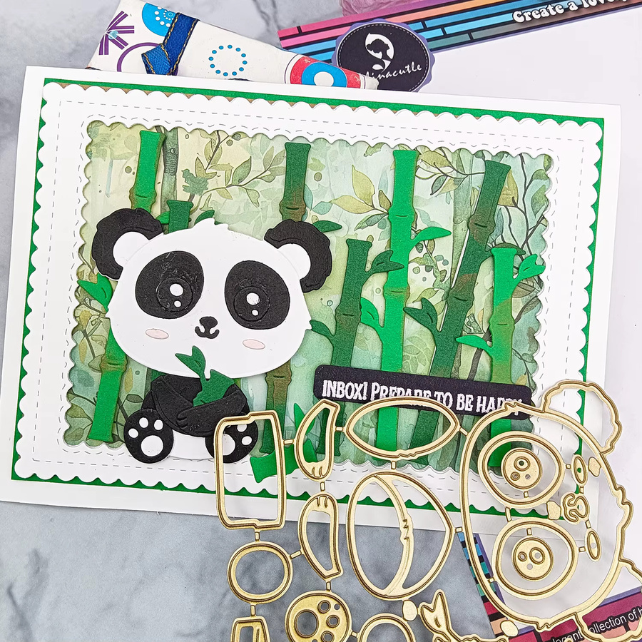 Alinacutle Panda Metall-Stanzform für Bastelarbeiten, Scrapbooking und DIY-Grußkarten - Bild 3
