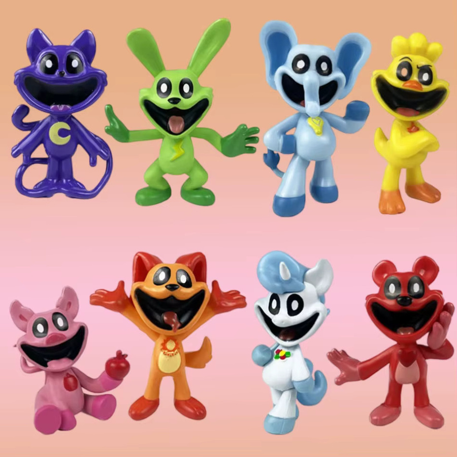 Bandai Smiling Critters Catnap & Dogday Figuren, 8-teiliges Set, PVC - Bild 2