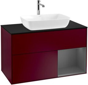 V&B Waschtischunterschrank Finion 100 Wandbeleuchtung in Anthrazit lackiert B/T/H: 100 x 50,1 x 50,1 cm - Bild 1
