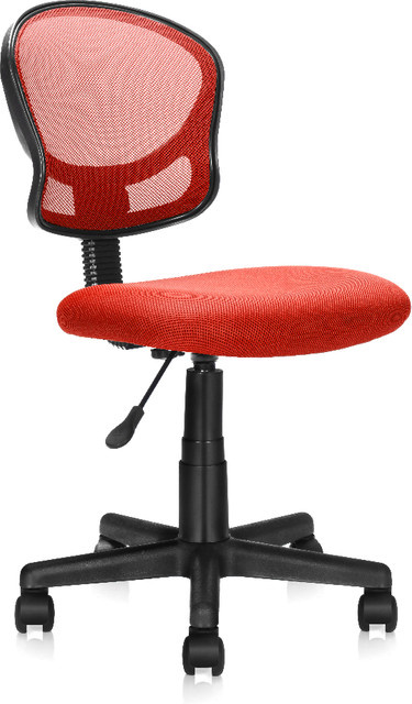 Ergonomischer Schreibtischstuhl Happy Home aus Mesh und Stoff in Grün, Schwarz, Blau, Rosa oder Rot, B/T/H: 56,5 x 56,5 x 79 - 89 cm - Bild 1