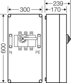Hensel Lastschaltergehäuse Mi 7455, 250A, 3p.+PE+N, weiß, Wandmontage, Kunststoff, B/H/T: 30,0 x 60,0 x 23,9 cm - Bild 1