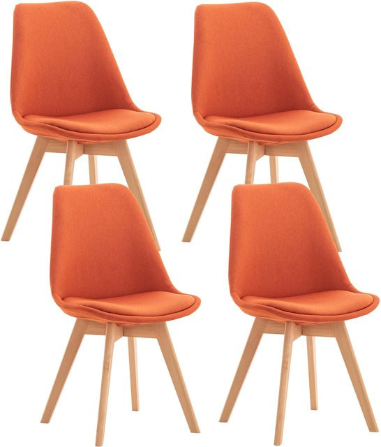 CLP Esszimmerstuhl 4er Set Linares gepolstert mit Buchenholzgestell in skandinavischem Design - Bild 1