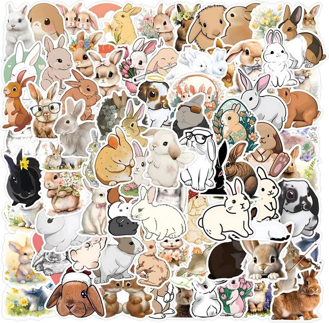 GOGOTU Cartoon Kaninchen Graffiti Aufkleber, 110-teiliges Set - Bild 1