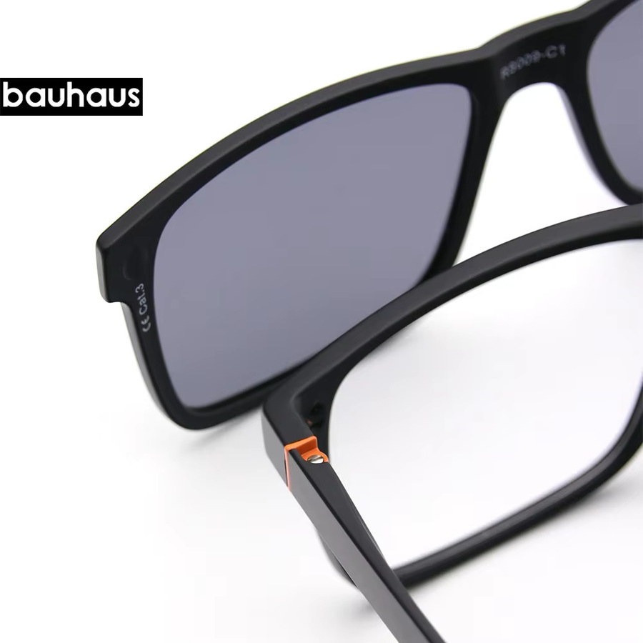 Bauhaus RS009 Kombination aus Sonnenbrille und Korrektionsbrille, Vollrand, schwarz - Bild 3
