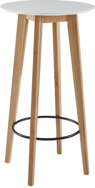 Wohnling Bartisch in Weiß Matt Natur aus MDF im skandinavischen Design B/H/T: 60 x 110 x 60 cm - Bild 1