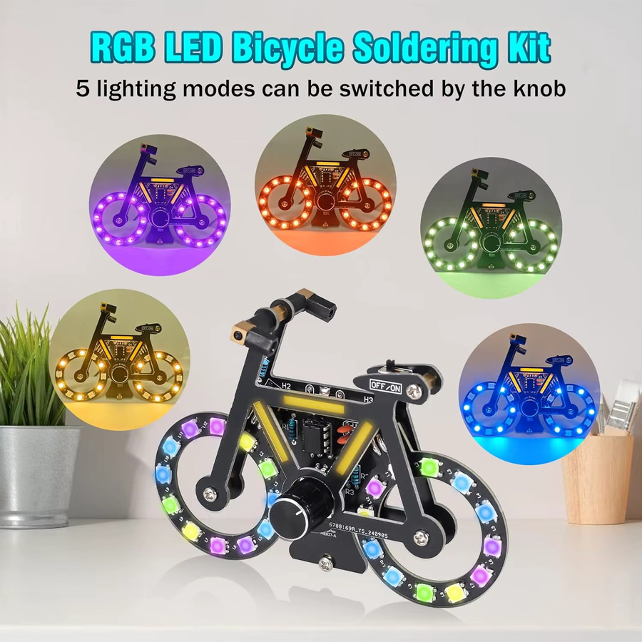 IST DIY Fahrrad Lötprojekt, Elektronische Suite mit SMD RGB LED Lichter, Knopfsteuerung - Bild 4