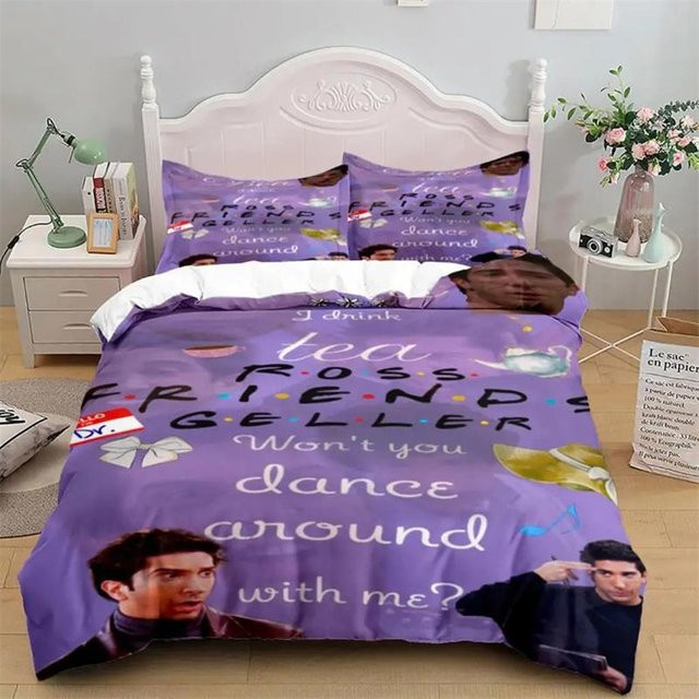 Lodestar Friends TV-Show Bettwäscheset aus Polyester in Lila mit Bettbezug und Kissenbezug, Breite: 70 cm, Länge: 133 cm - Bild 1