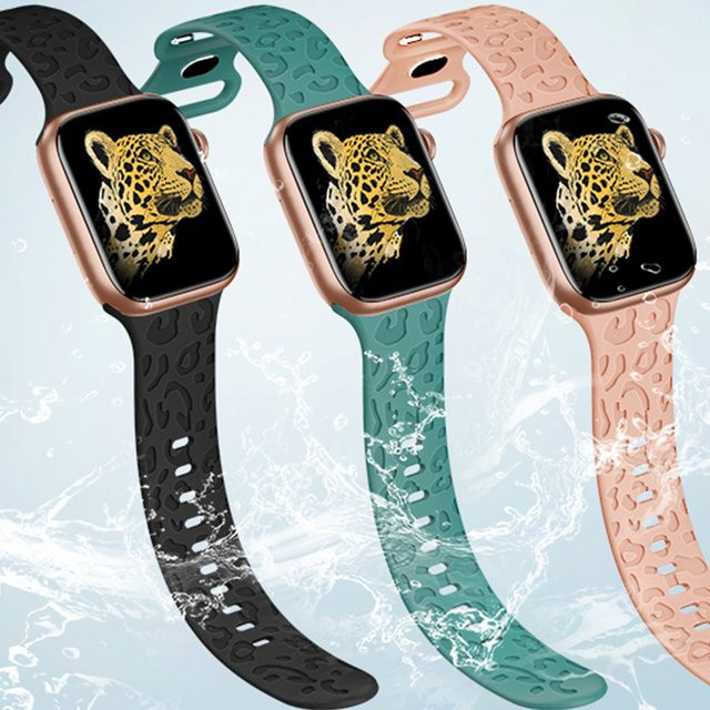 Uhrenarmband Silikon, Leopardenmuster, Unisex - Bild 1
