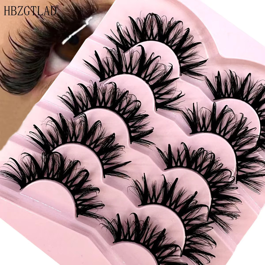 AMSDCN Falsche Wimpern, stacheliger Wet-Look, 5 Paar - Bild 3