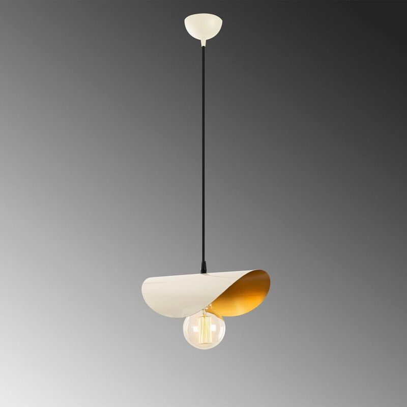 Opviq Pendelleuchte Sivani in Weiß und Gold aus Metall mit E27 Fassung, B/T/H: 17 x 17 x 106 cm - Bild 2