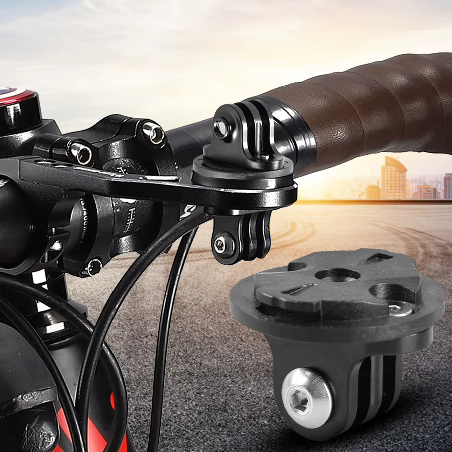 APWIKOGER Kamera-Scheinwerferadapter in Schwarz, stabile Fahrrad-Sportkamerahalterung aus ABS-Kunststoff für Garmin und GoPro - Bild 3