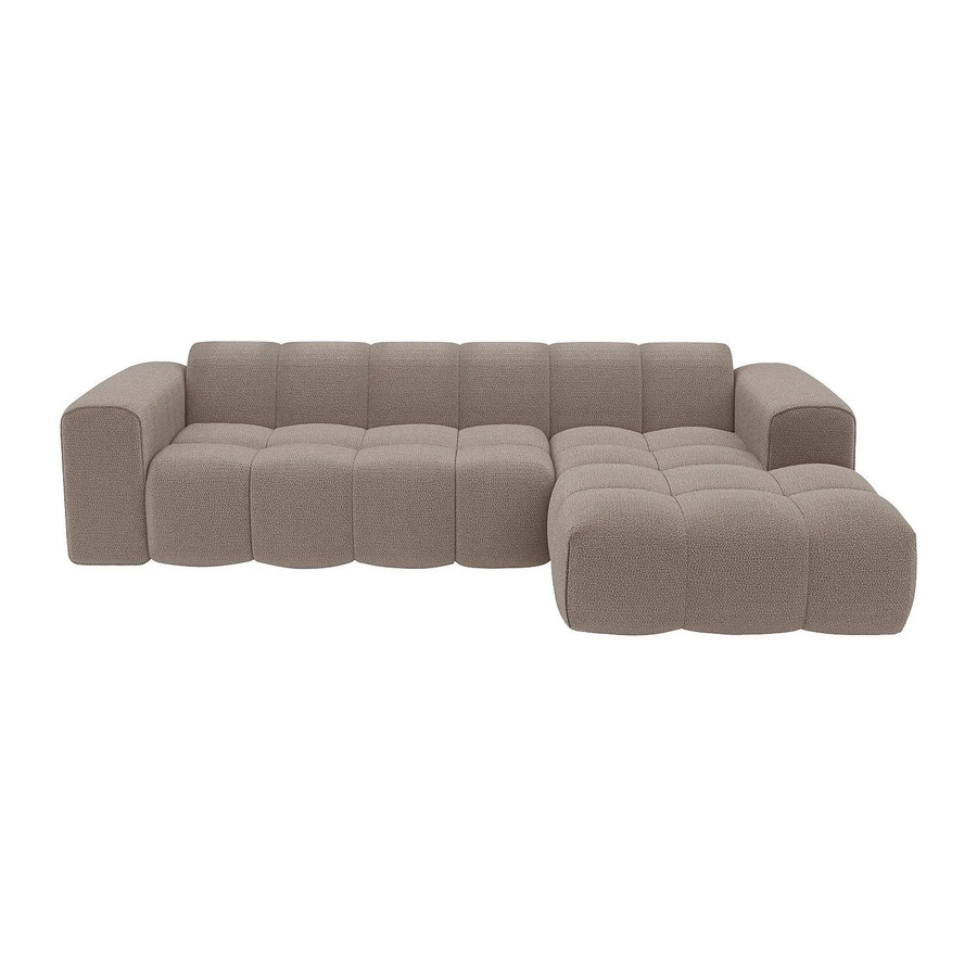 Maison Céphy Sofa Caleso in L-Form ohne Schlaffunktion, Farbe Taupe/Beige, Chenille-Stoff, Breite: 284 cm - Bild 2