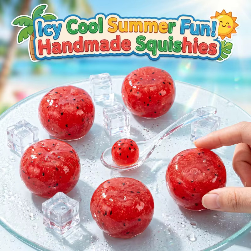 Bandai Wassermelonen-Slushy-Quetschspielzeug, weich, langsam rückfedernd - Bild 2