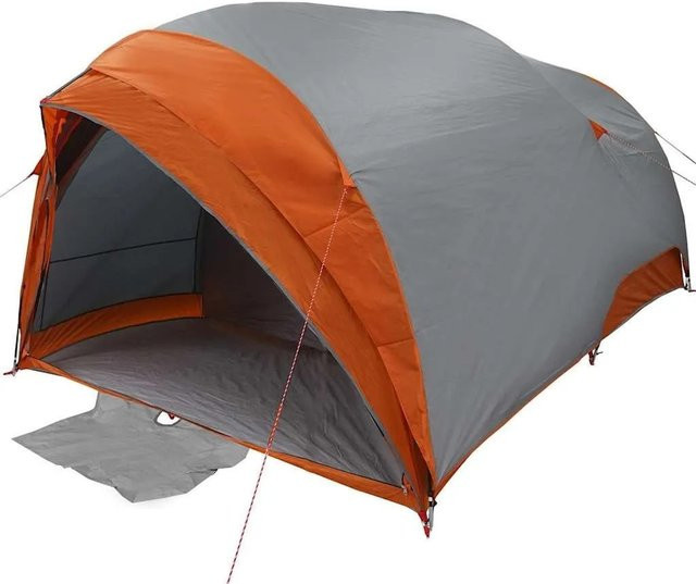 vidaXL Tunnelzelt mit Dach in Grau und Orange, Maße H x B x T: 198 x 410 x 285 cm, Material Taft - Bild 1