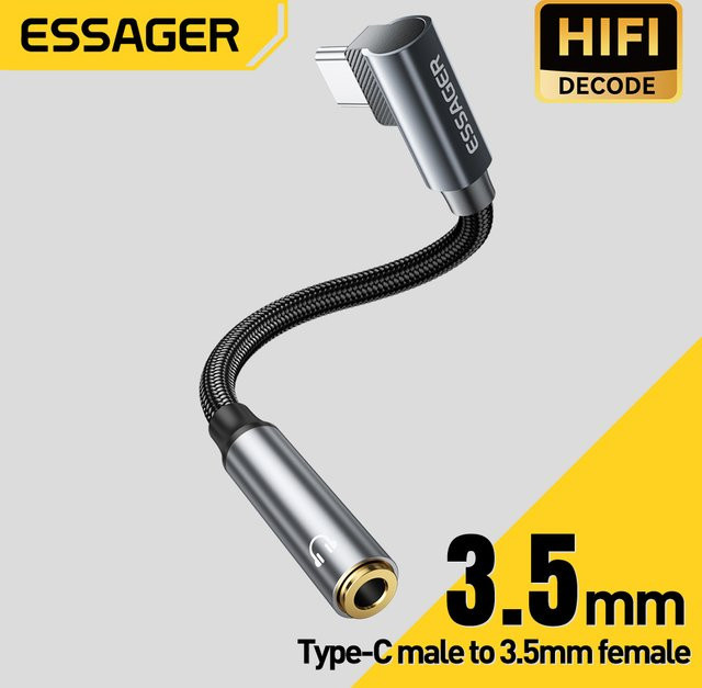 Essager USB-C auf 3,5 mm Kopfhöreranschluss Audio-Adapter für iPhone, Huawei und Xiaomi - Bild 1