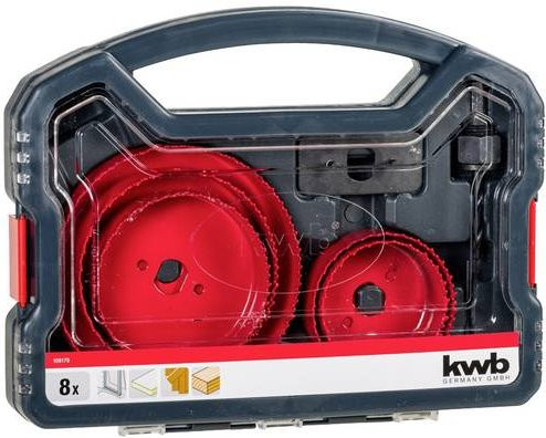 Kwb Lochsägen-Set 8teilig in Rot mit 67 mm, 76 mm, 89 mm, 102 mm und 127 mm - Bild 1