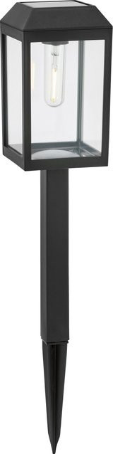 Solar-LED-Leuchte Pandino Schwarz mit warmweißem Licht für Garten und Terrasse, H x B x T: 50 x 10 x 10 cm - Bild 1