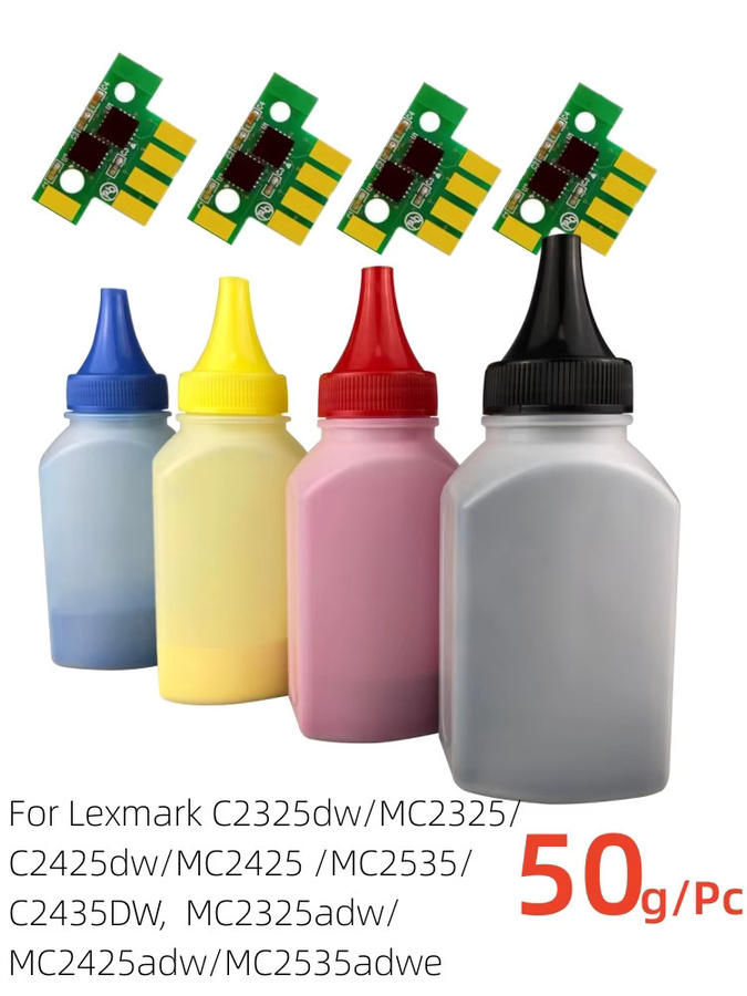 Lexmark kompatible Tonerkartusche Schwarz für C2325dw, MC2325, C2425dw, MC2425, MC2535, C2435DW, MC2325adw, MC2425adw, MC2535adwe mit Tonerchip und Pulver (Reichweite 3.1K/2.3K) - Bild 4