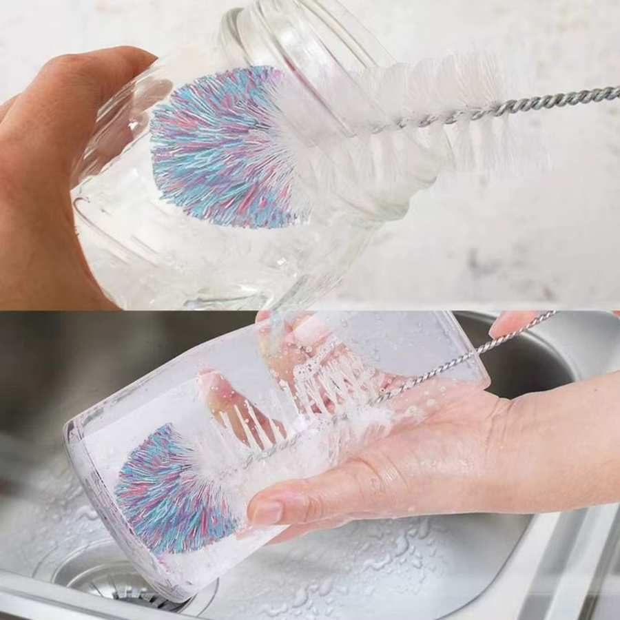 Soda Stream Flaschenbürste mit Buchenholzgriff in Braun zur Reinigung von Gläsern und Flaschen - Bild 3