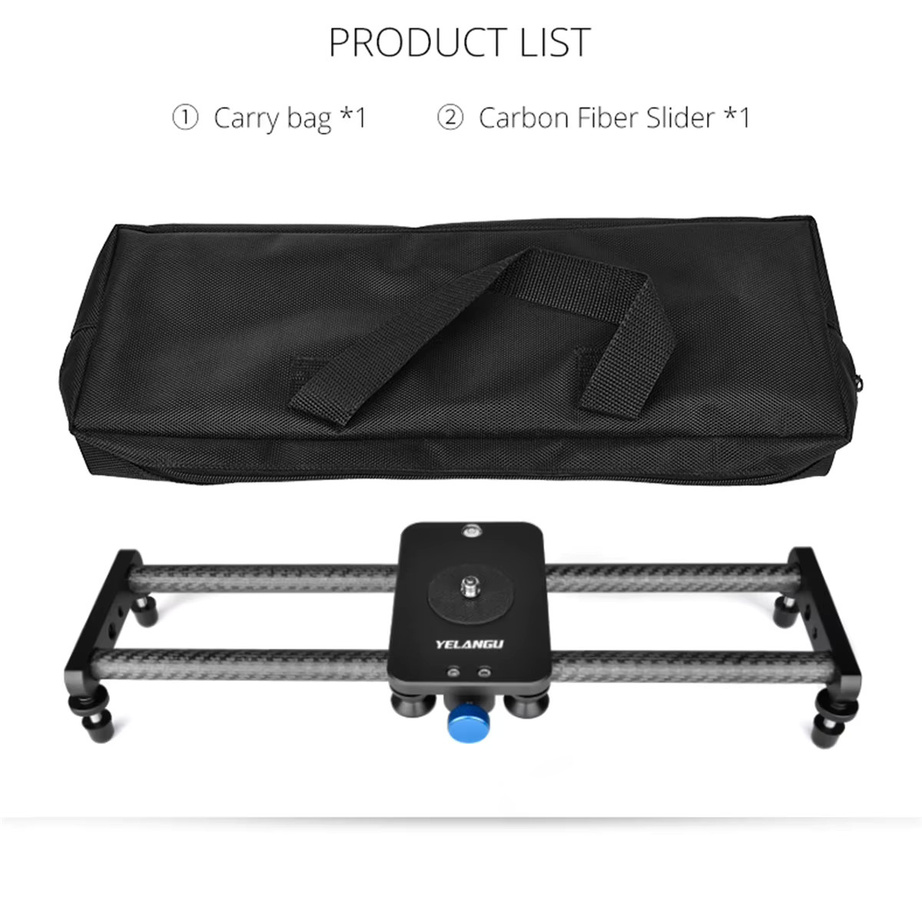 YELANGU L40T Carbon Fiber Kamera Track Slider in Schwarz für Canon Nikon Sony DSLR und Smartphone - Bild 5
