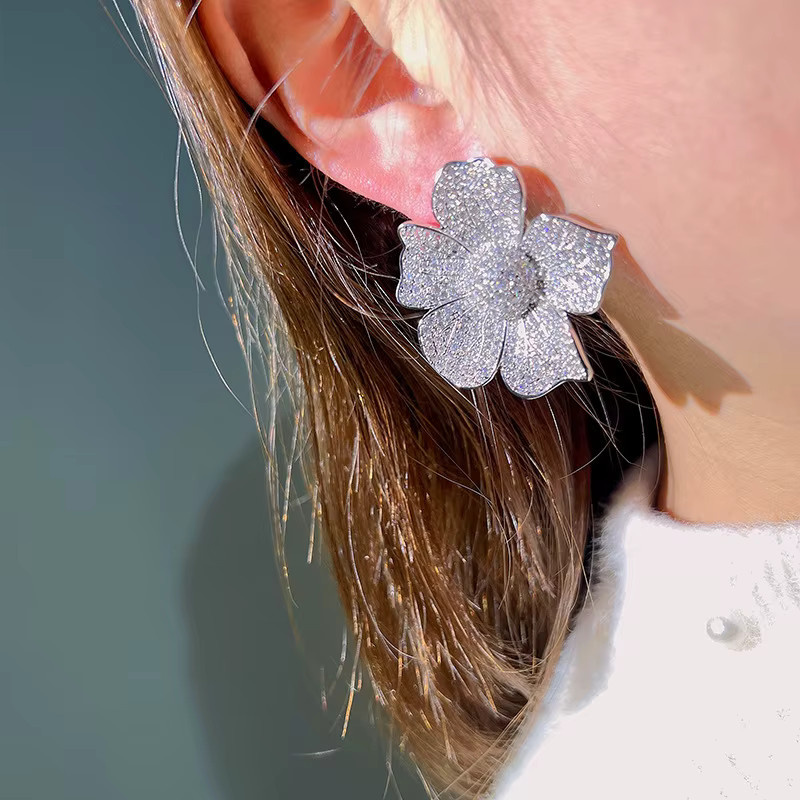 choucong Ohrringe, Weißgold, Diamant, Zirkonia, Damen - Bild 5