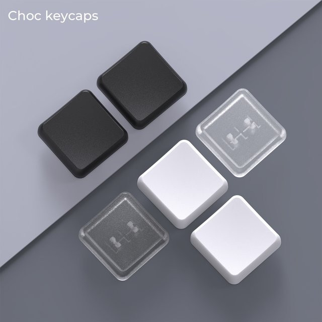 CHIGUAI Low-Profile Choc PBT Tastenkappen für Kailh 1350 Choc Switches, ultradünn, in Schwarz, Weiß oder Transparent - Bild 1